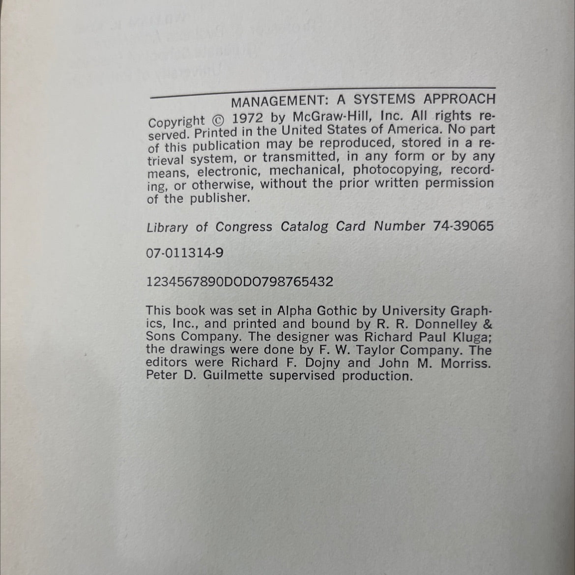 management: a systems approach book, by david i. cleland, william r. king, 1972 Hardcover image 3