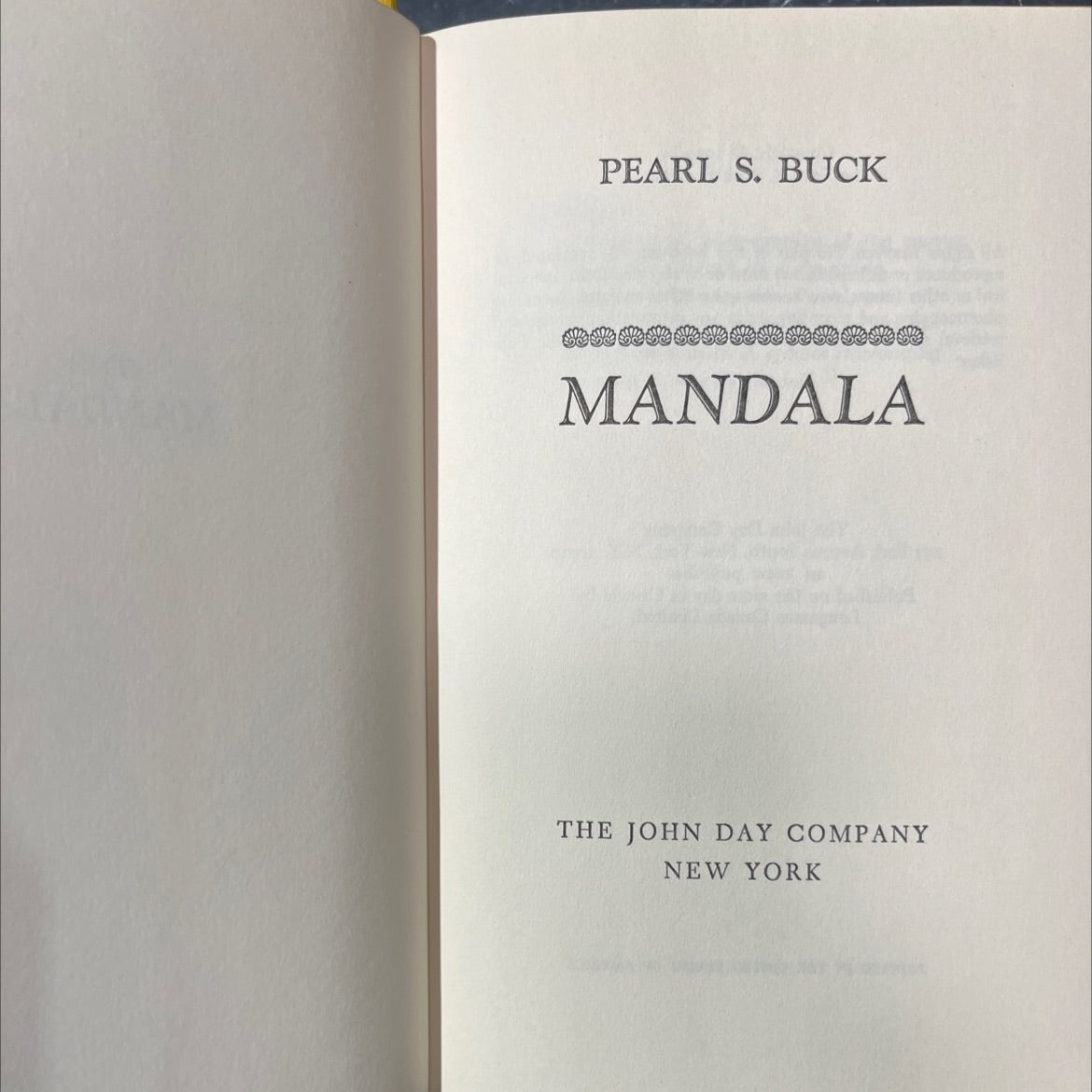 mandala book, by pearl s. buck, 1970 Hardcover image 2