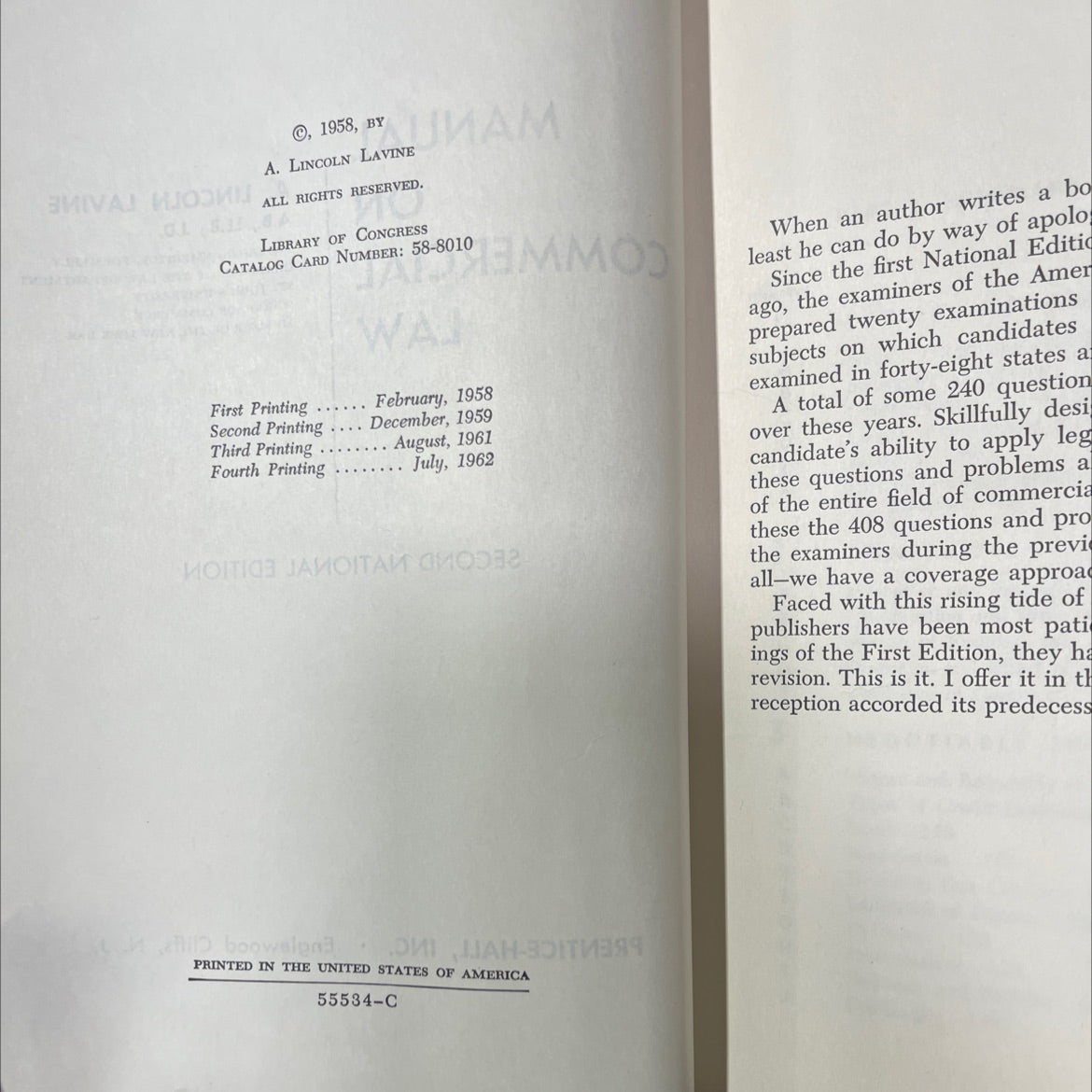 manual on commercial law book, by a a. lincoln lavine, 1962 Hardcover image 3