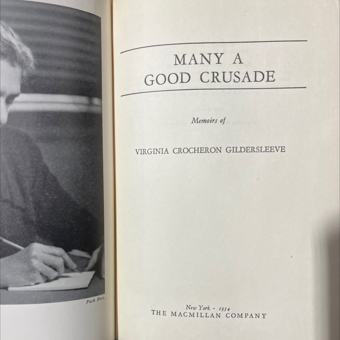 many a good crusade book, by virginia crocheron gildersleeve, 1954 Hardcover image 2