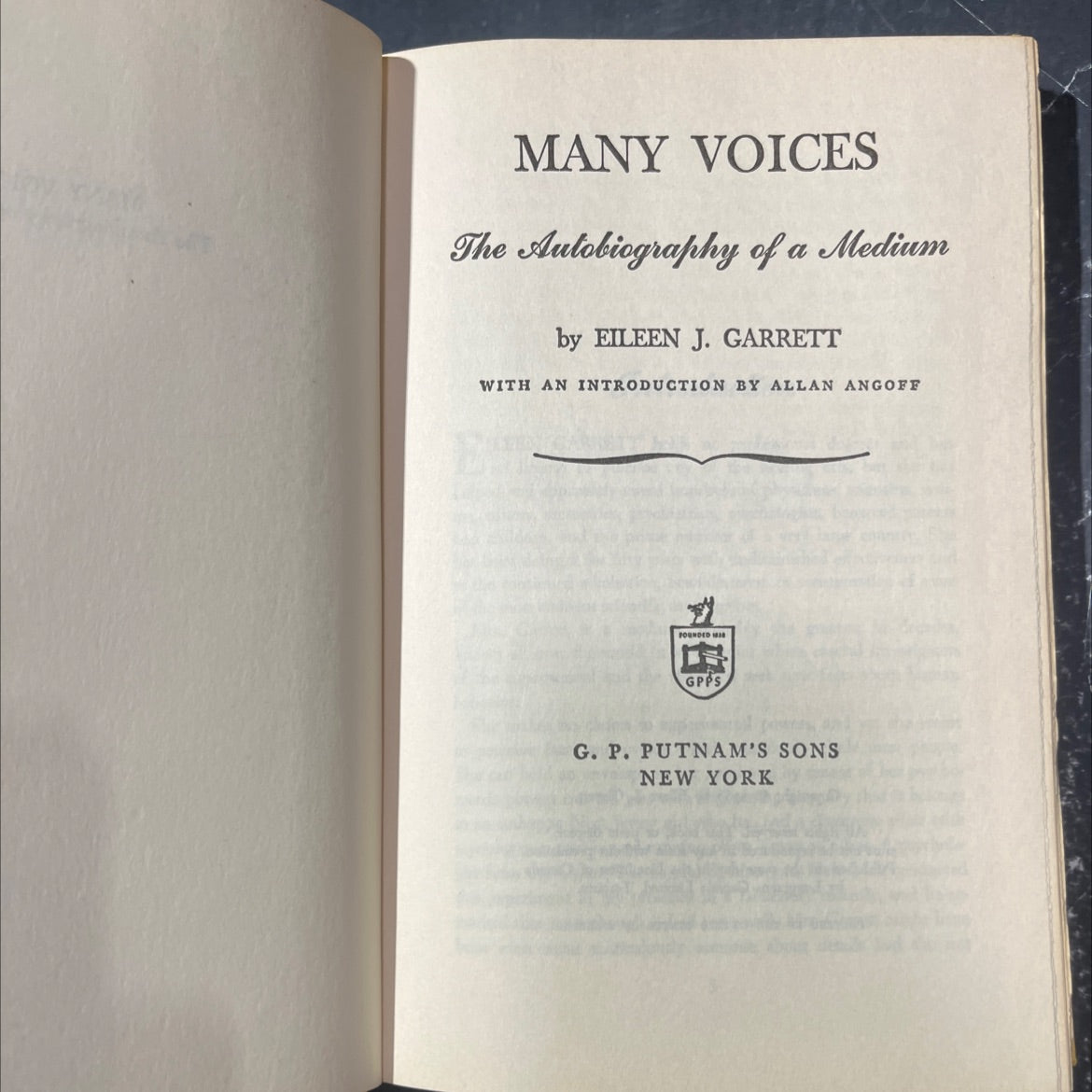 many voices the autobiography of a medium book, by eileen j. garrett, 1968 Hardcover image 2