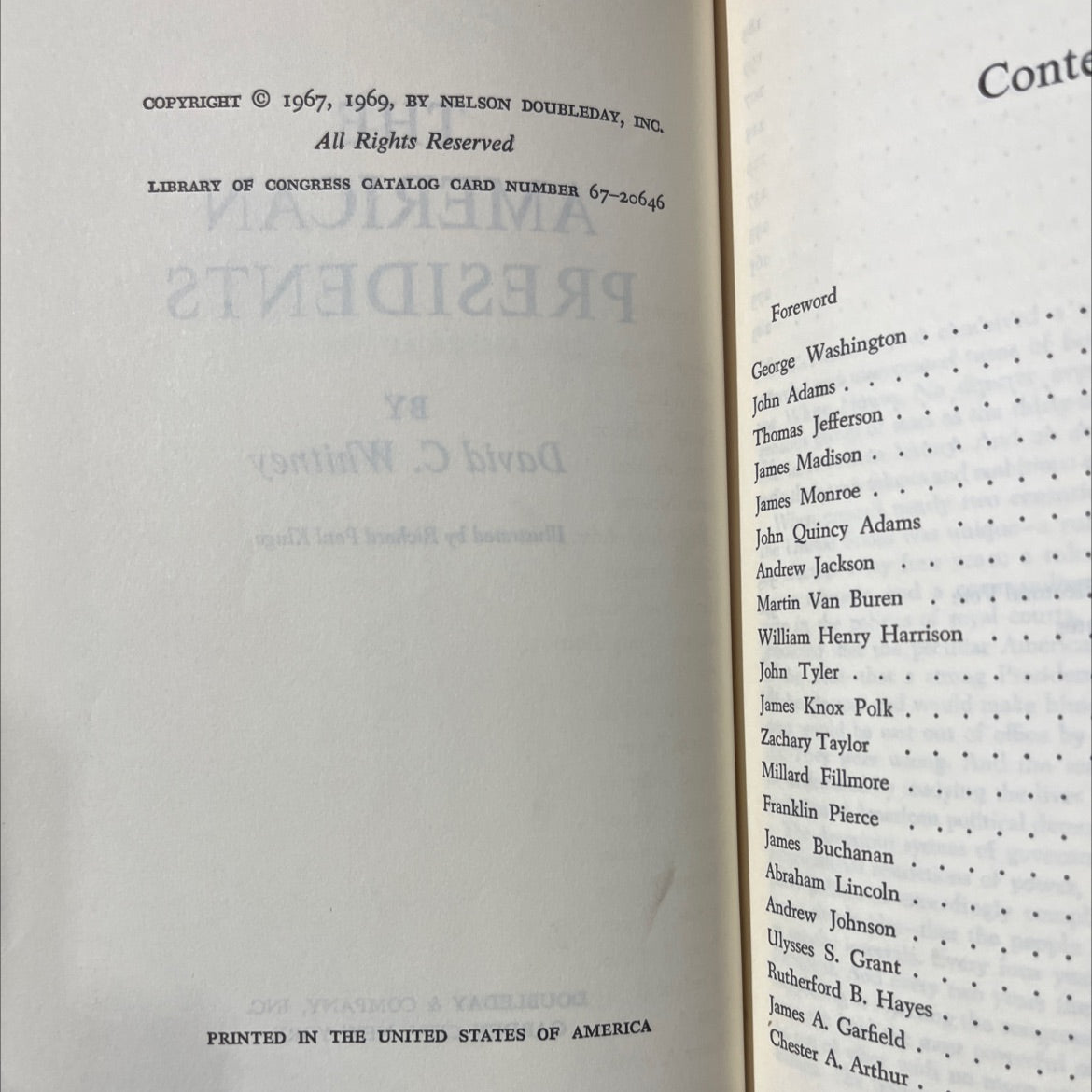 maolema sht the american presidents book, by David C. Whitney, 1969 Hardcover image 3