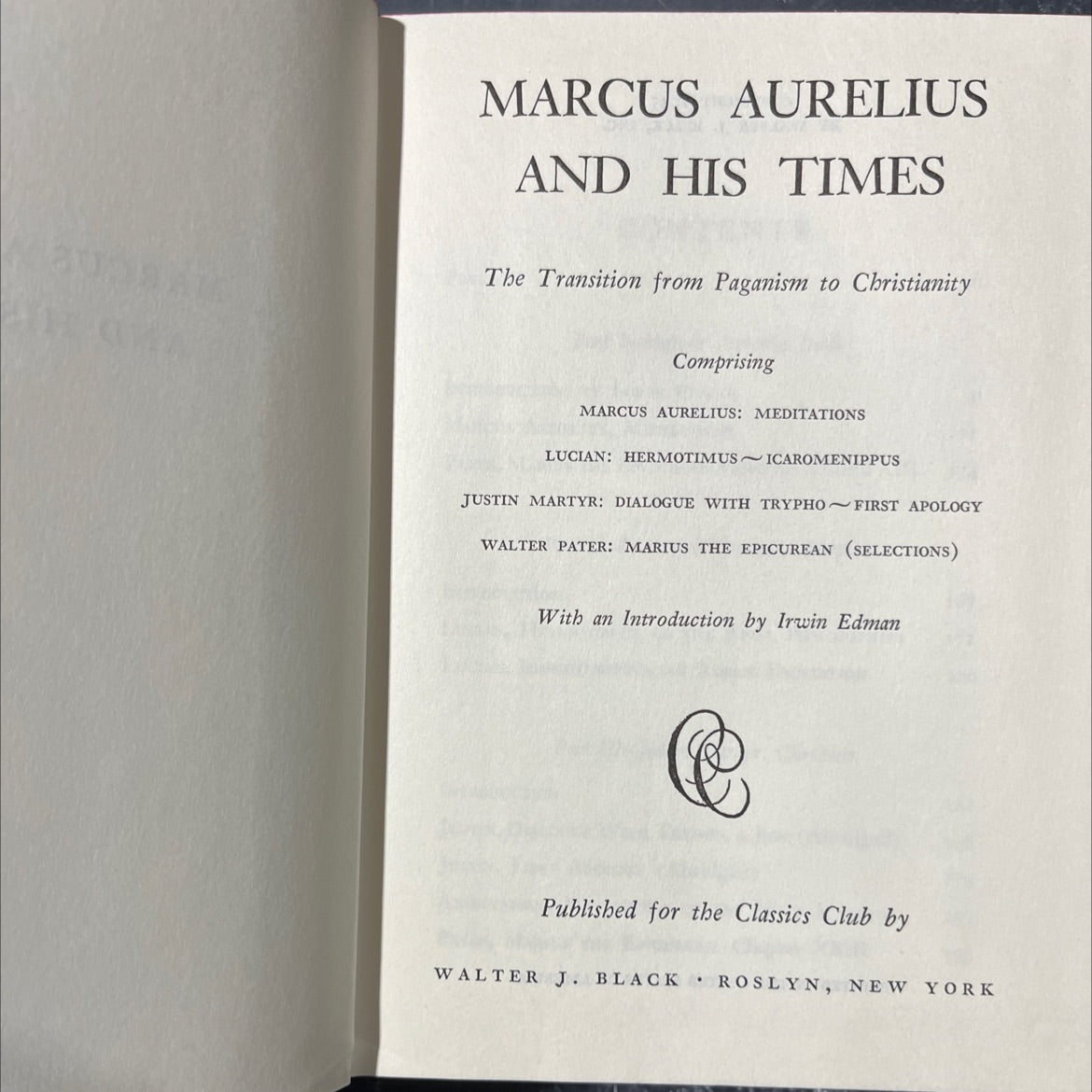 marcus aurelius and his times the transition from paganism to christianity book, by unknown, 1945 Hardcover image 2