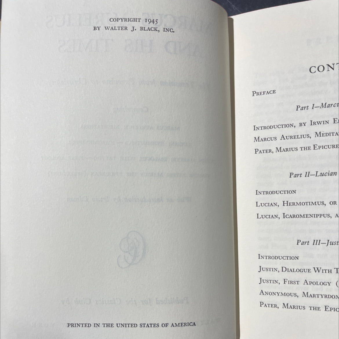 marcus aurelius and his times the transition from paganism to christianity book, by unknown, 1945 Hardcover image 3