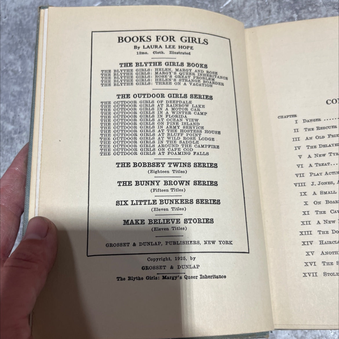 margy's queer inheritance or the worth of a name book, by laura lee hope, 1925 Hardcover image 3