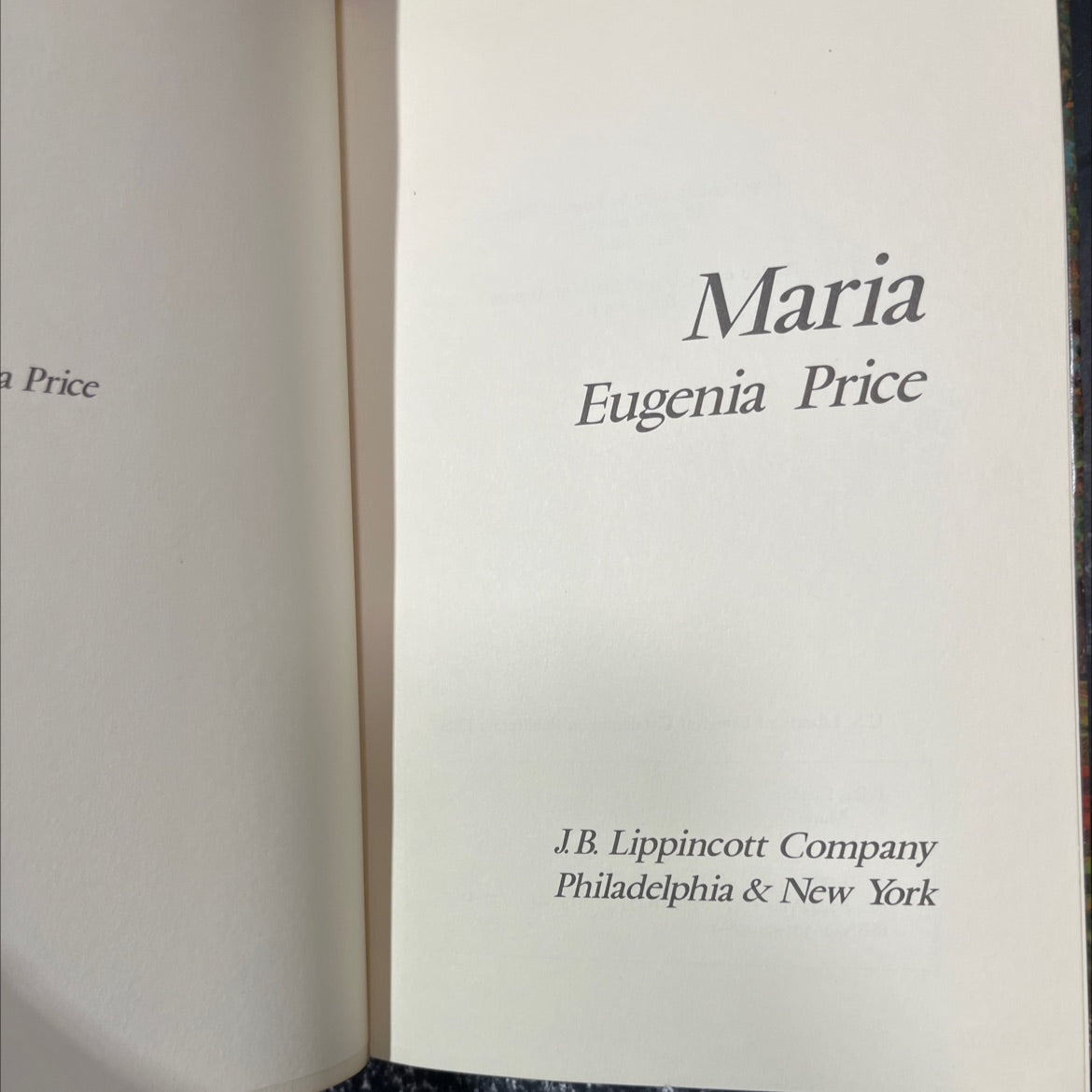 maria book, by eugenia price, 1977 Hardcover image 2