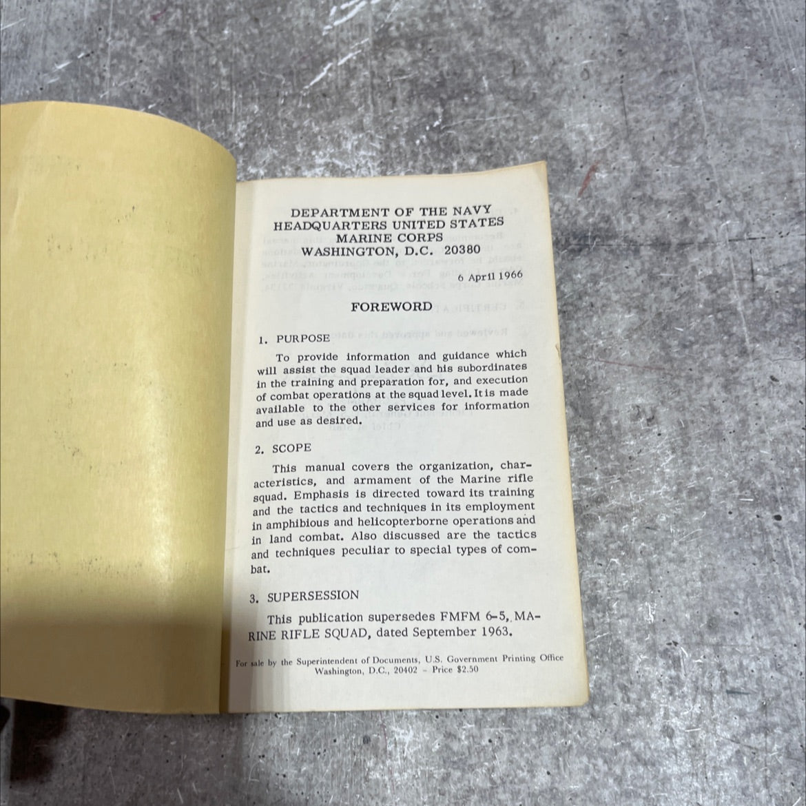 marine rifle squad book, by not stated, 1966 Paperback image 2