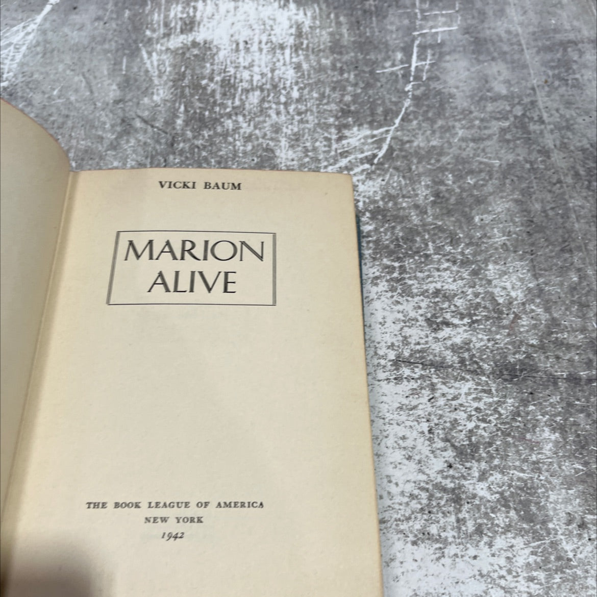 marion alive book, by vicki baum, 1942 Hardcover image 2
