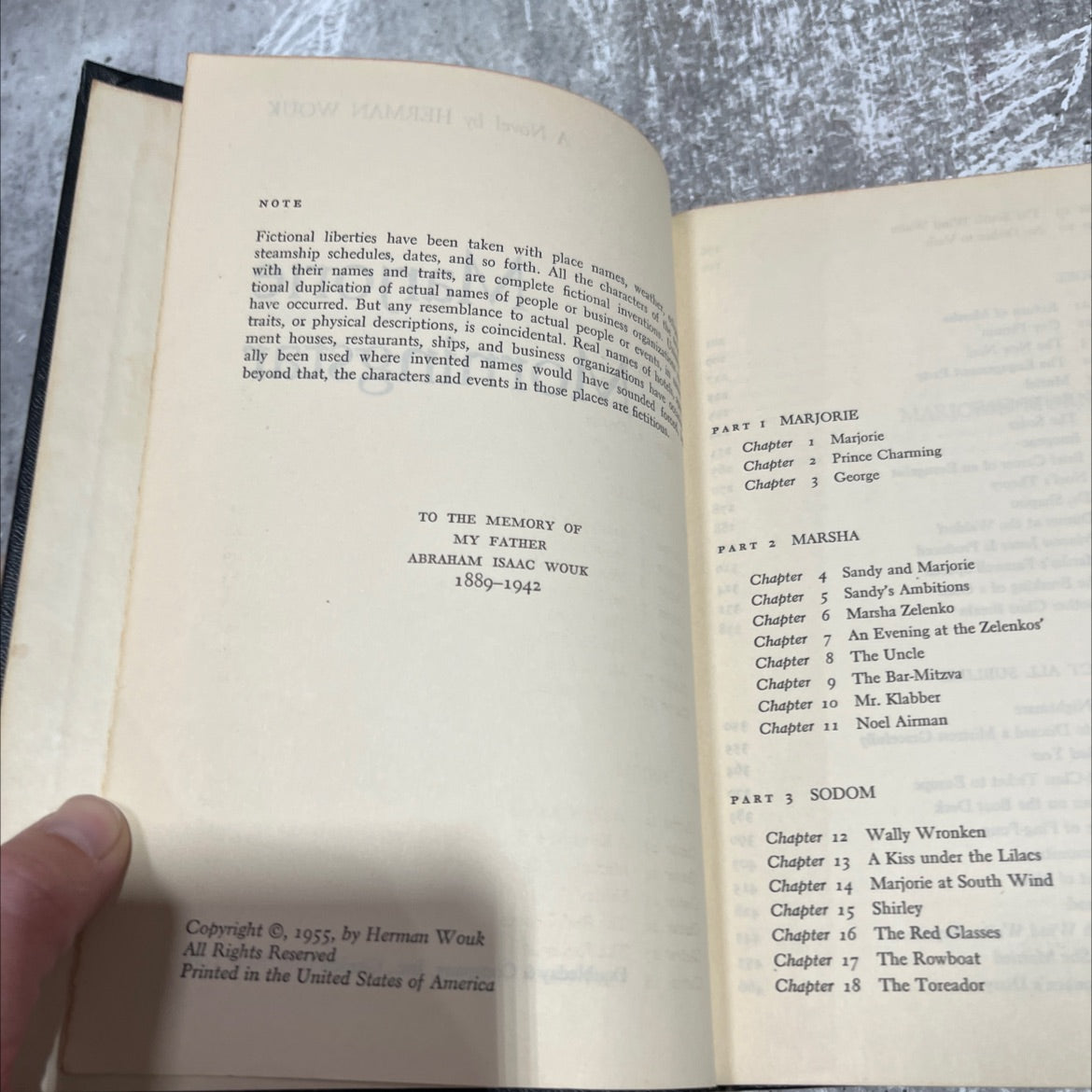 marjorie morningstar book, by herman wouk, 1955 Hardcover image 3