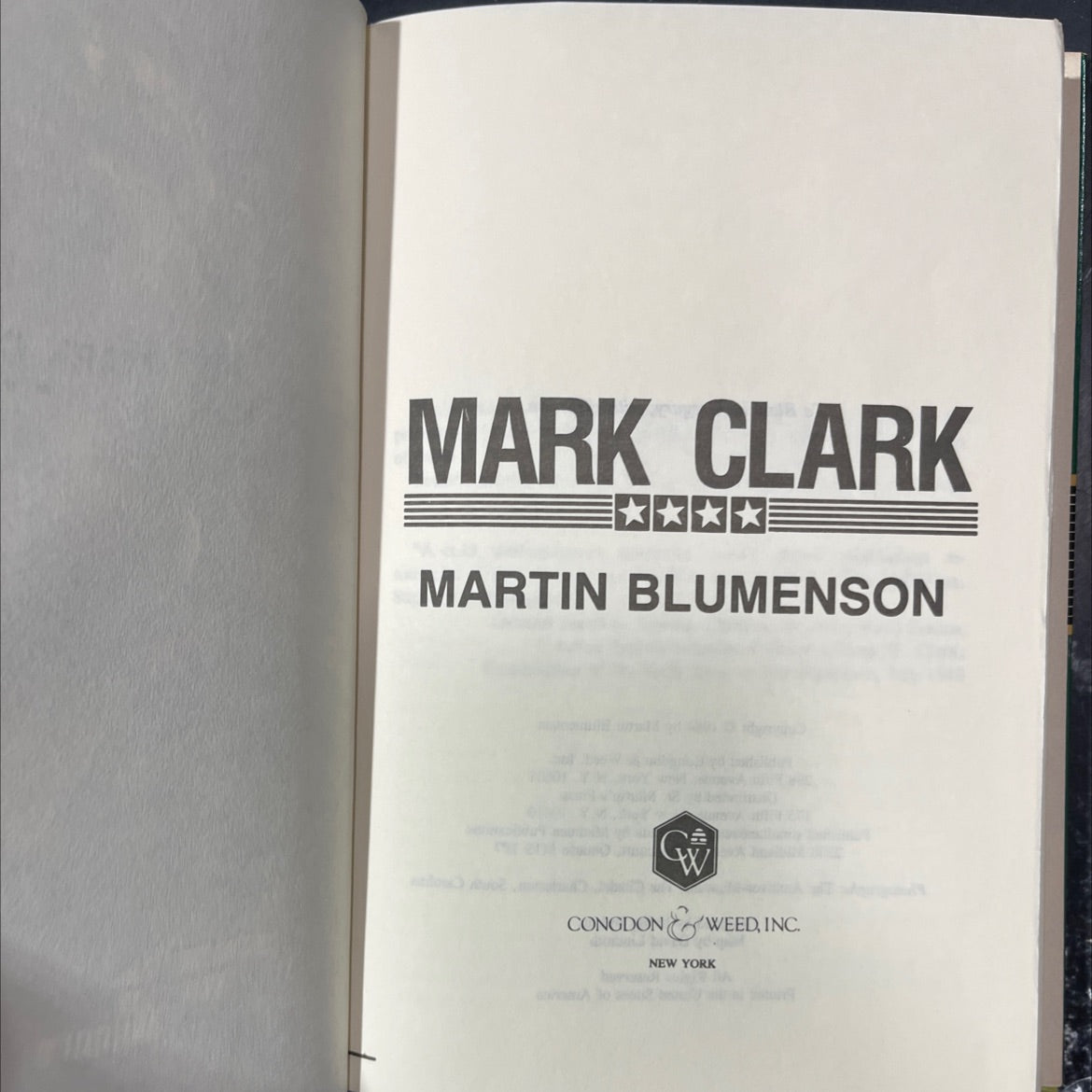 mark clark book, by martin blumenson, 1984 Hardcover image 2