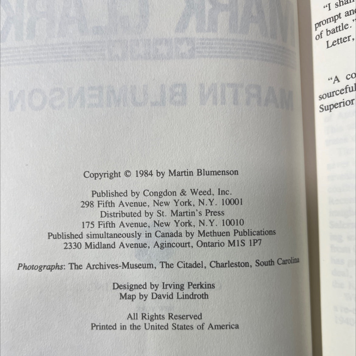 mark clark book, by martin blumenson, 1984 Hardcover image 3