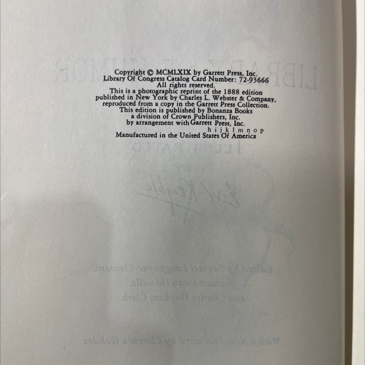 mark twain's library of humor book, by mark twain, 1969 Hardcover image 3