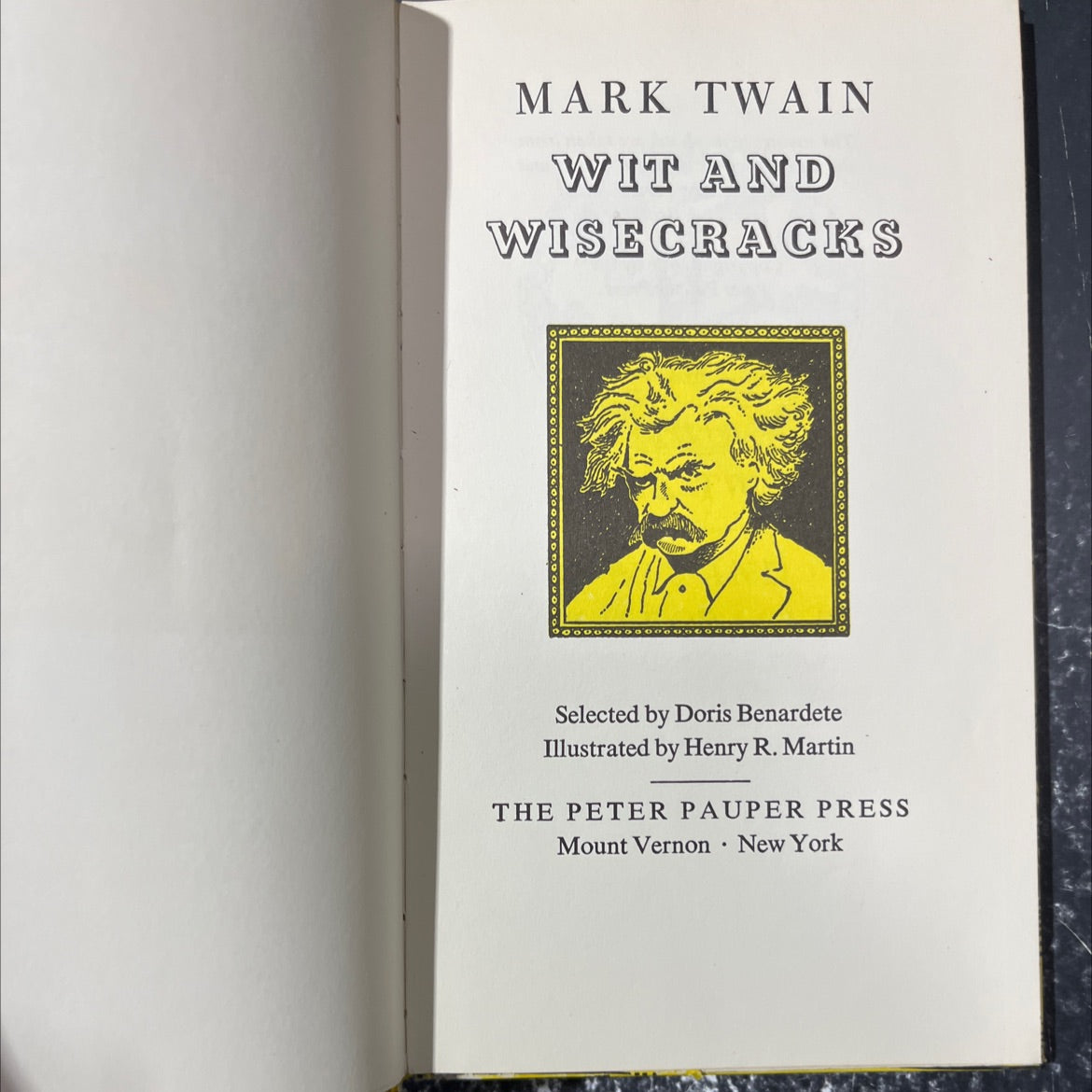 mark twain wit and wisecracks book, by mark twain, 1961 Hardcover image 2