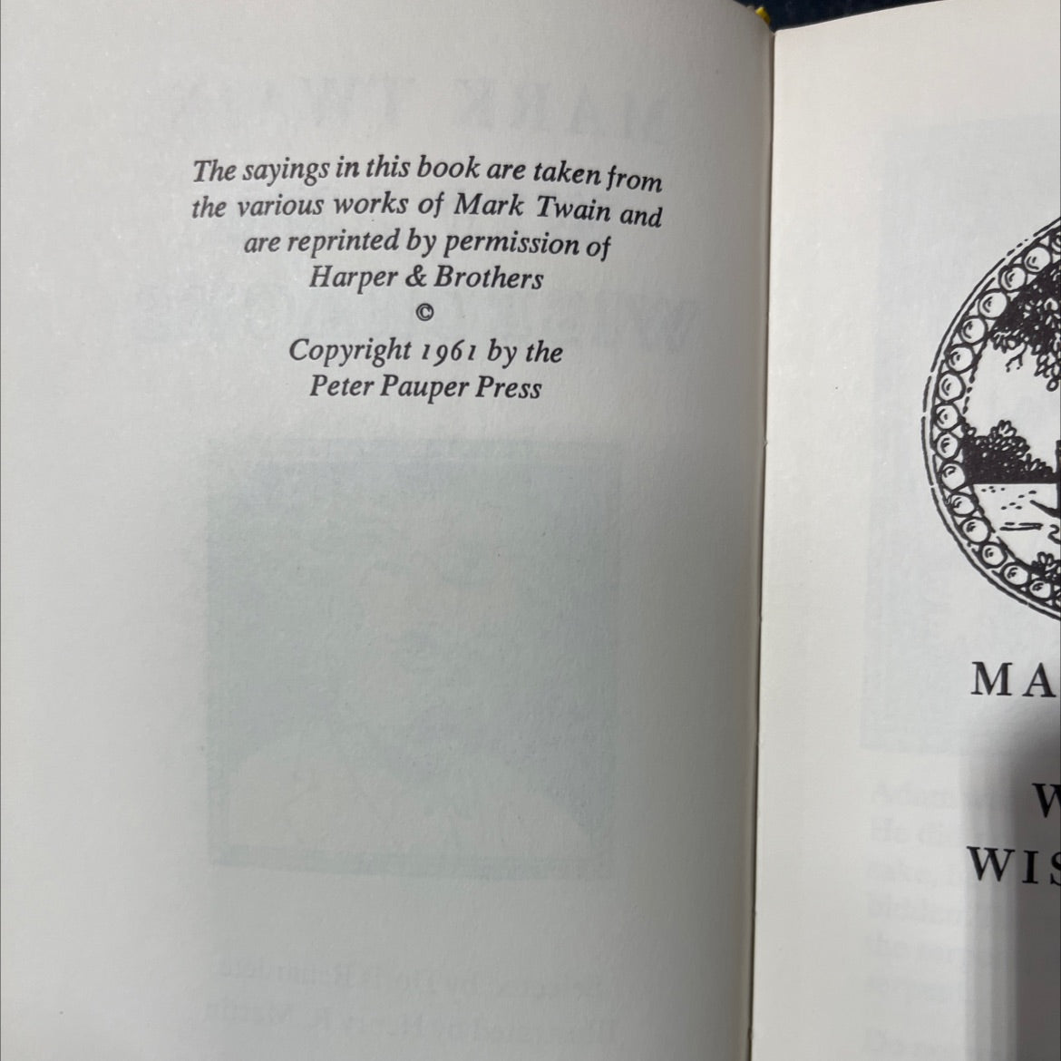 mark twain wit and wisecracks book, by mark twain, 1961 Hardcover image 3