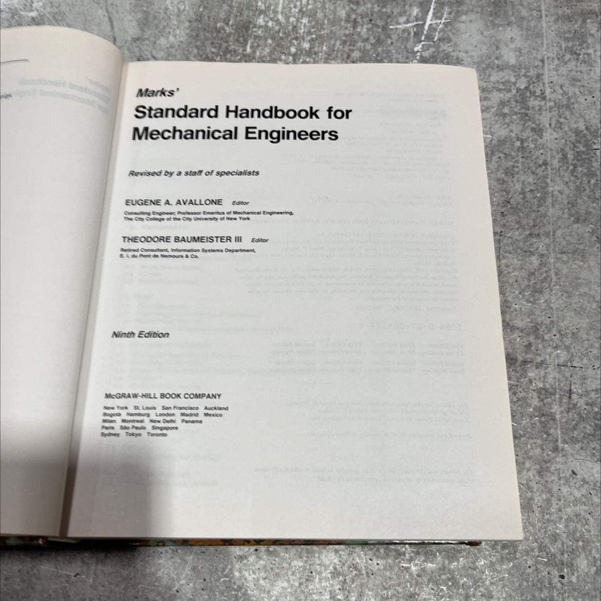 marks standard handbook for mechanical engineers book, by eugene a. avallone, theodore baumeister iii, 1978 Hardcover image 2