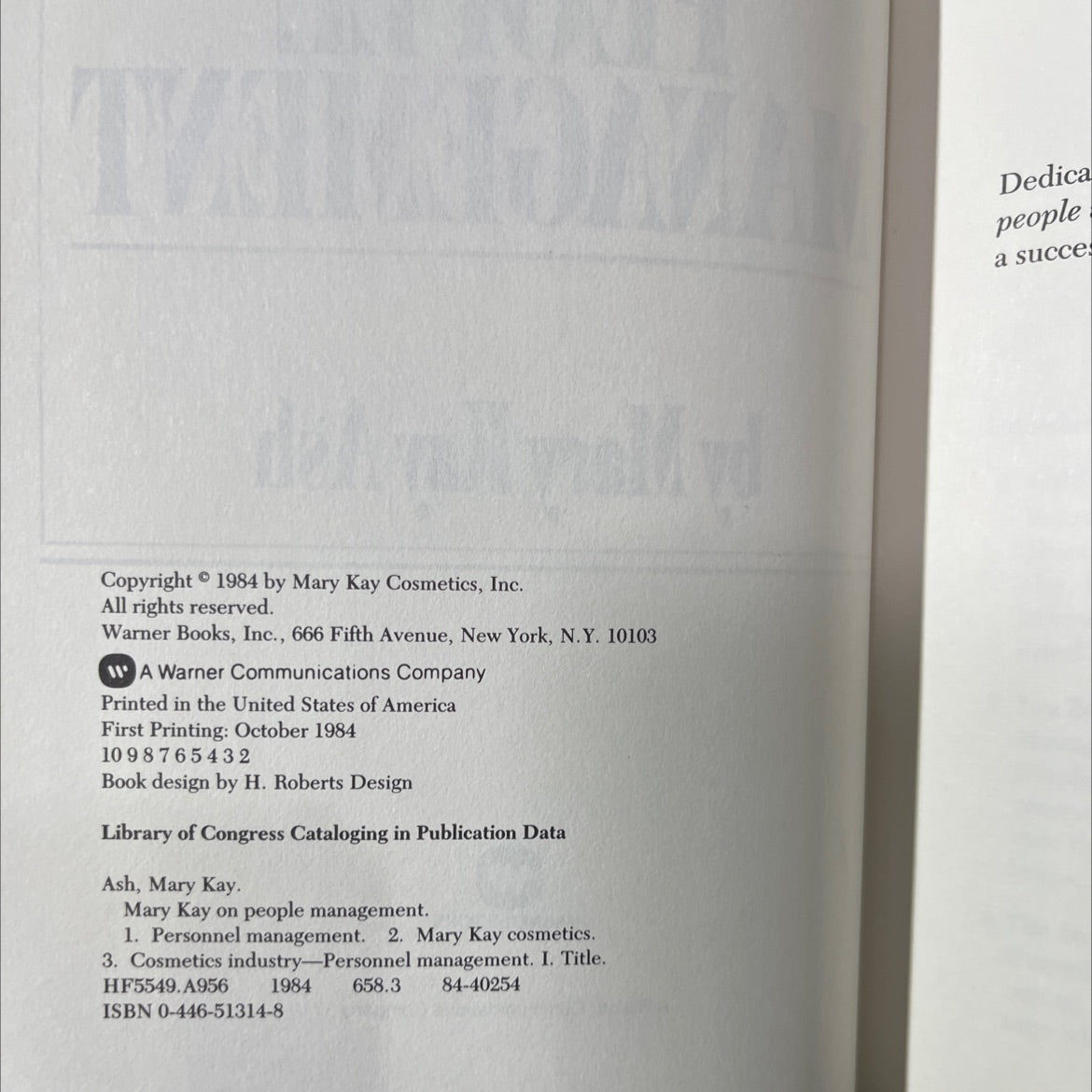 mary kay on people management book, by mary kay ash, 1984 Hardcover image 3