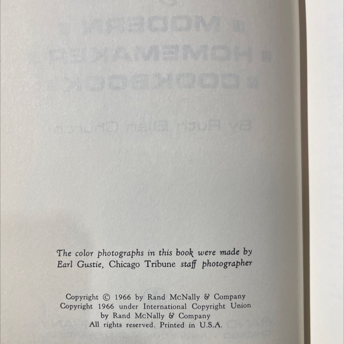 mary meade's modern homemaker cookbook book, by ruth ellen church, 1966 Hardcover image 3