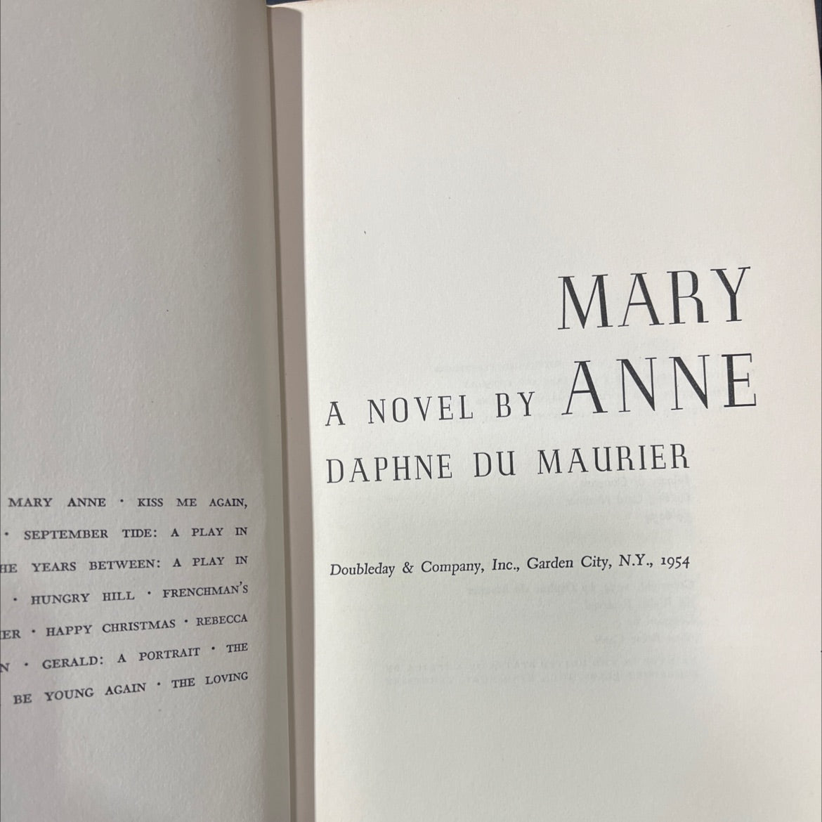mary book, by daphne du maurier, 1954 Hardcover image 2