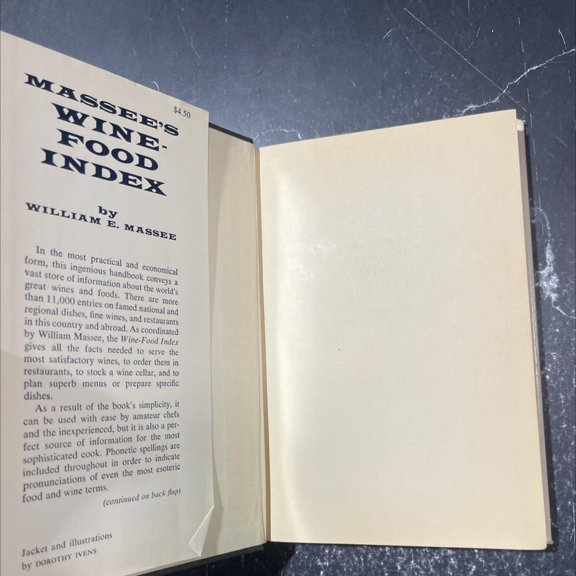 massees wine-food index book, by william e. masse, 1962 Hardcover image 4