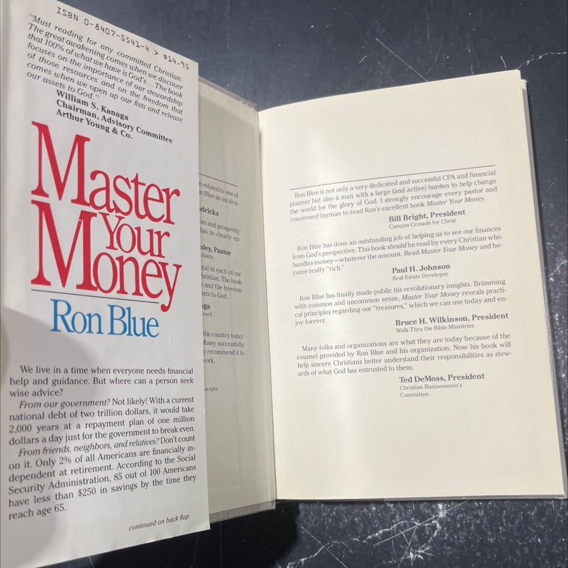 master money a step-by-step plan for financial freedom book, by ron blue, 1986 Hardcover image 4