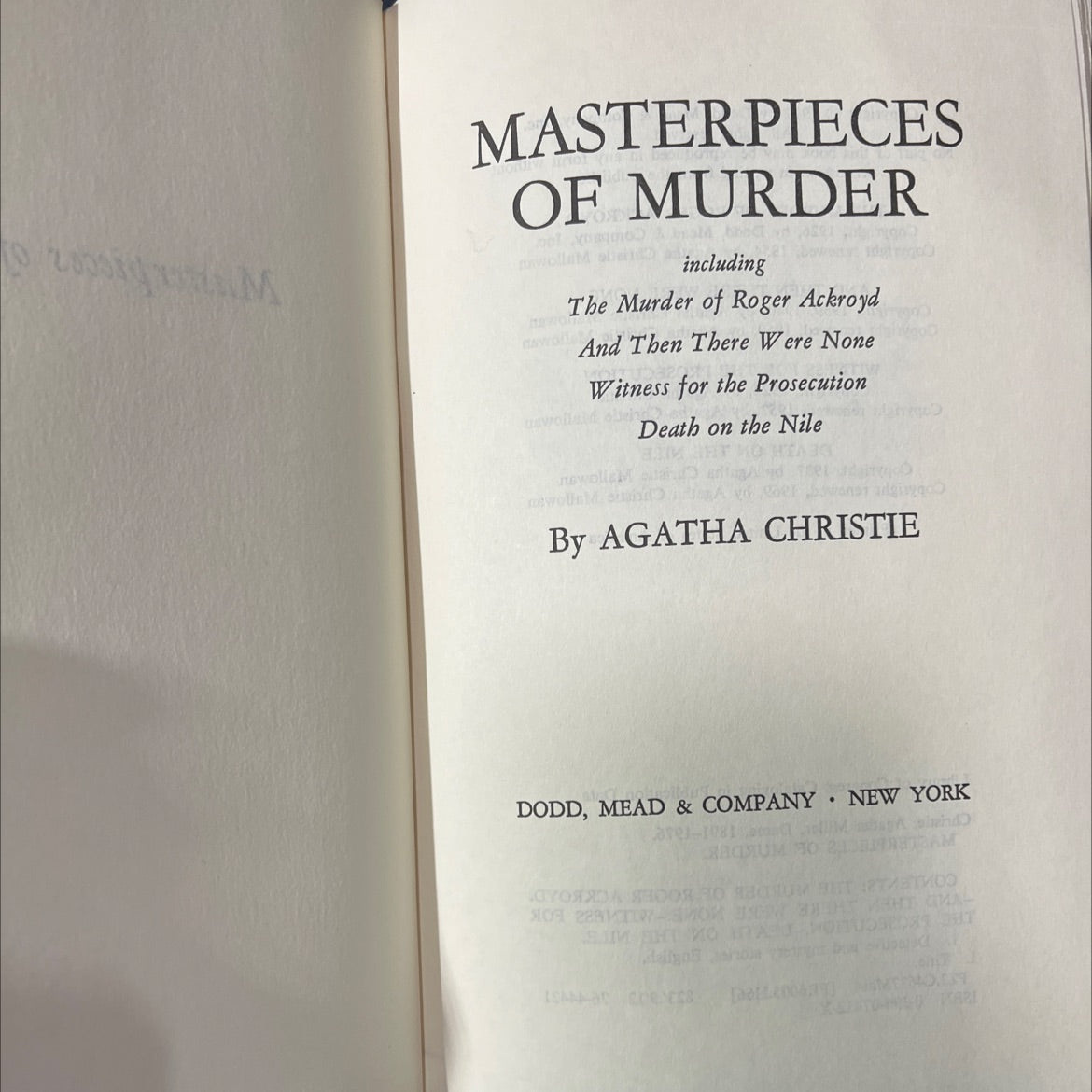 masterpieces of murder book, by agatha christie, 2009 Hardcover image 2