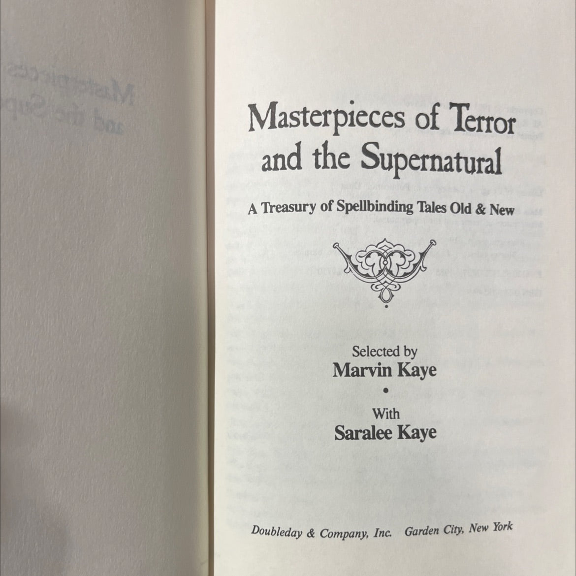 masterpieces of terror and the supernatural book, by Marvin Kaye, Saralee Kaye, 1985 Hardcover image 2