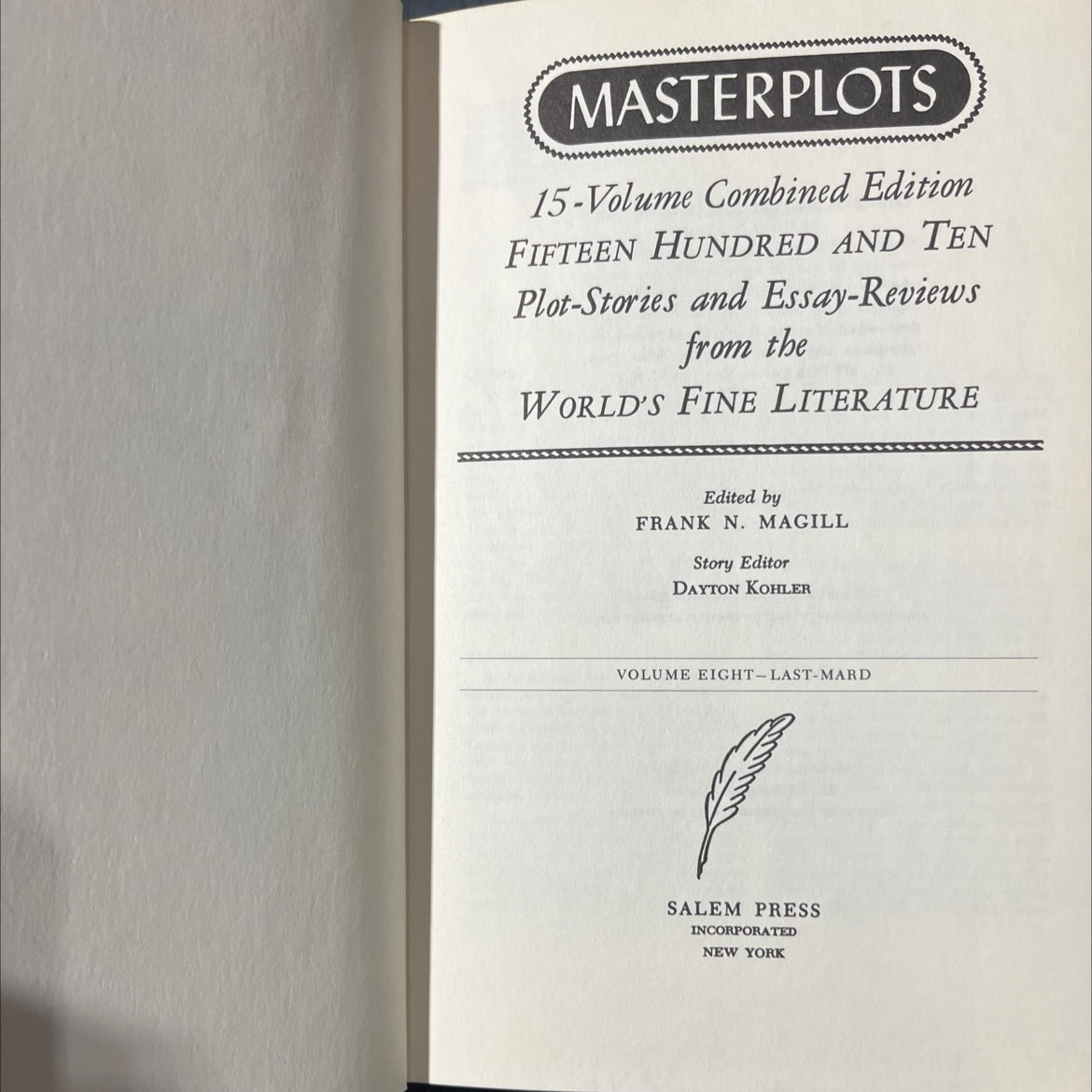 masterplots 15-volume combined edition book, by frank n. magill, 1964 Hardcover image 2