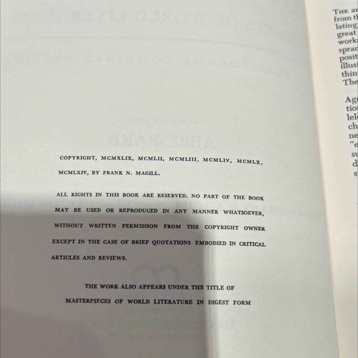 masterplots digests of world literature fifteen-volume combined edition volume one abbe-barb book, by frank n. magill, image 3