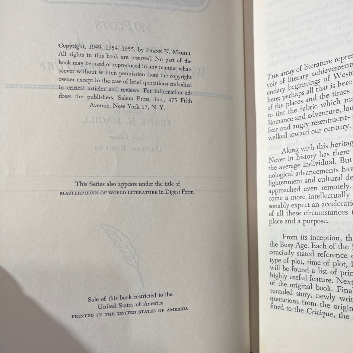 masterplots book, by frank n. magill, 1955 Hardcover image 3