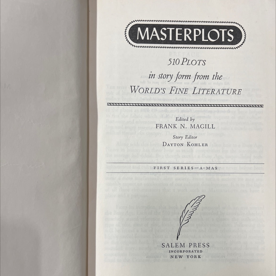 masterplots book, by frank n. magill, 1955 Hardcover image 2