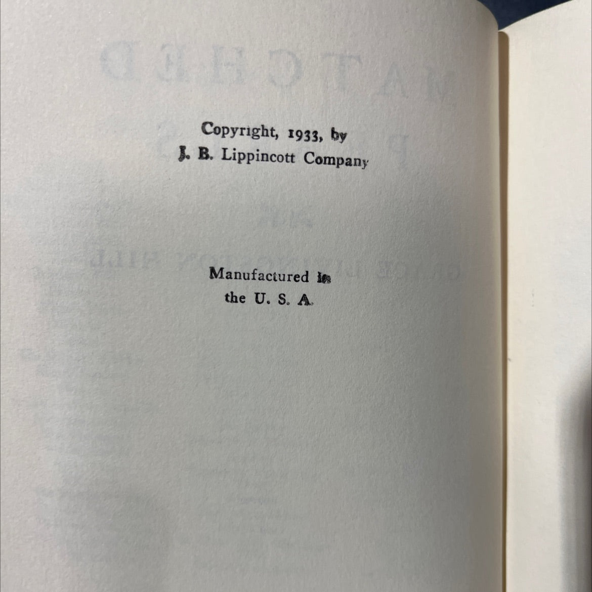matched pearls book, by grace livingston hill, 1933 Hardcover image 3