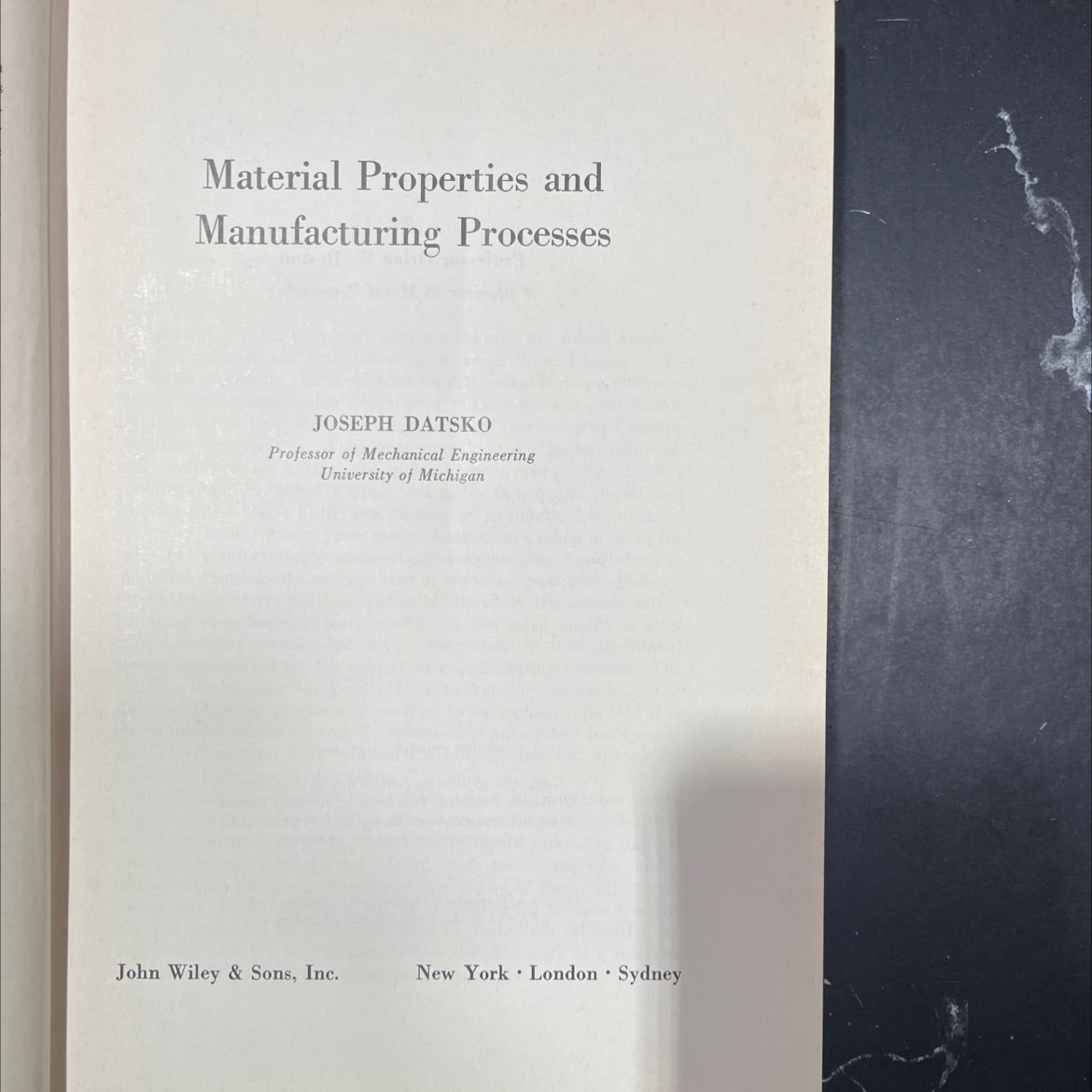 material properties and manufacturing processes book, by joseph datsko, 1967 Hardcover image 2