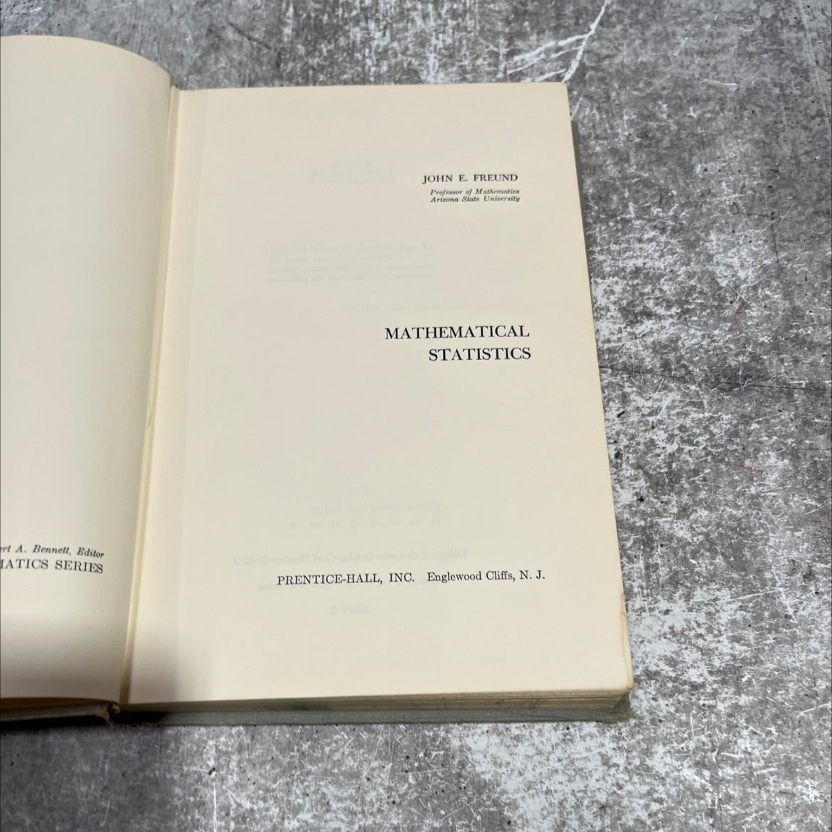 mathematical statistics book, by john e. freund, 1962 Hardcover image 2