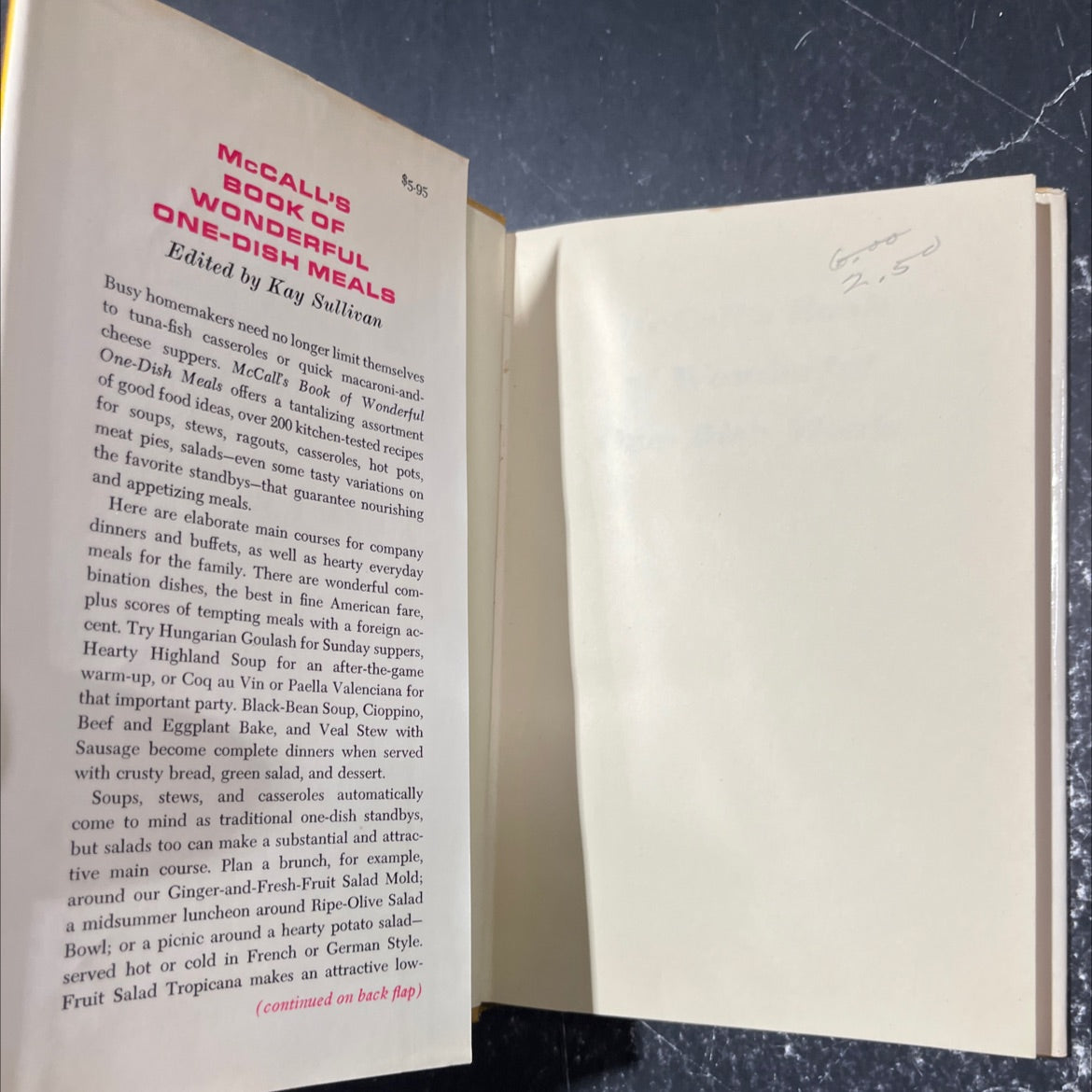 mccall's book of wonderful one-dish meals book, by kay sullivan, 1972 Hardcover image 4