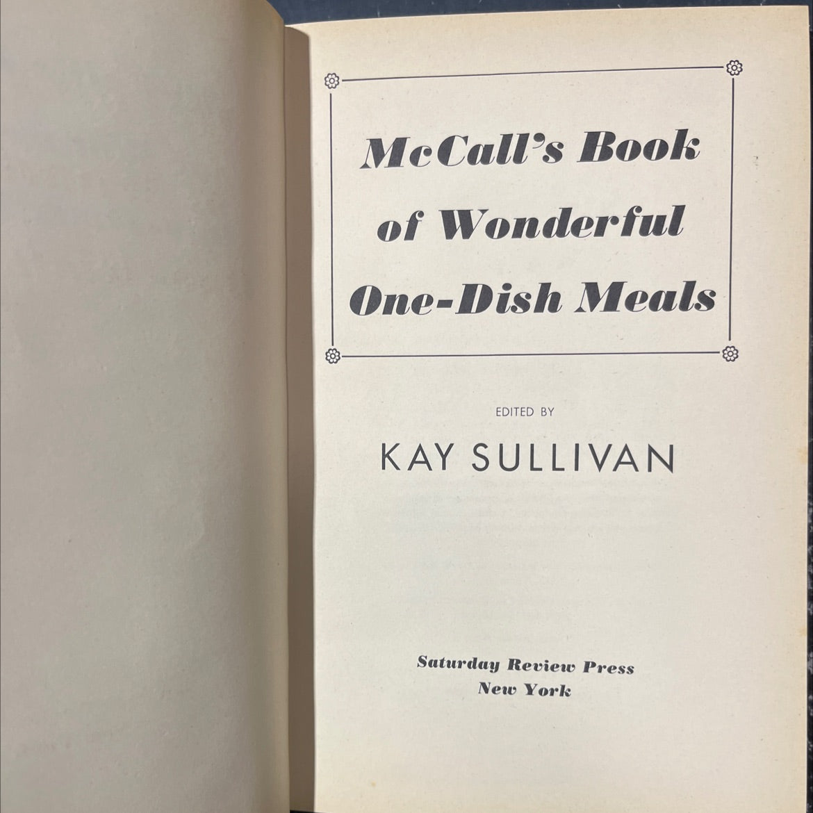 mccall's book of wonderful one-dish meals book, by kay sullivan, 1972 Hardcover image 2