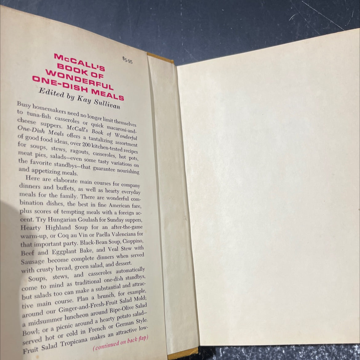 mccall's book of wonderful one-dish meals book, by kay sullivan, 1972 Hardcover image 4