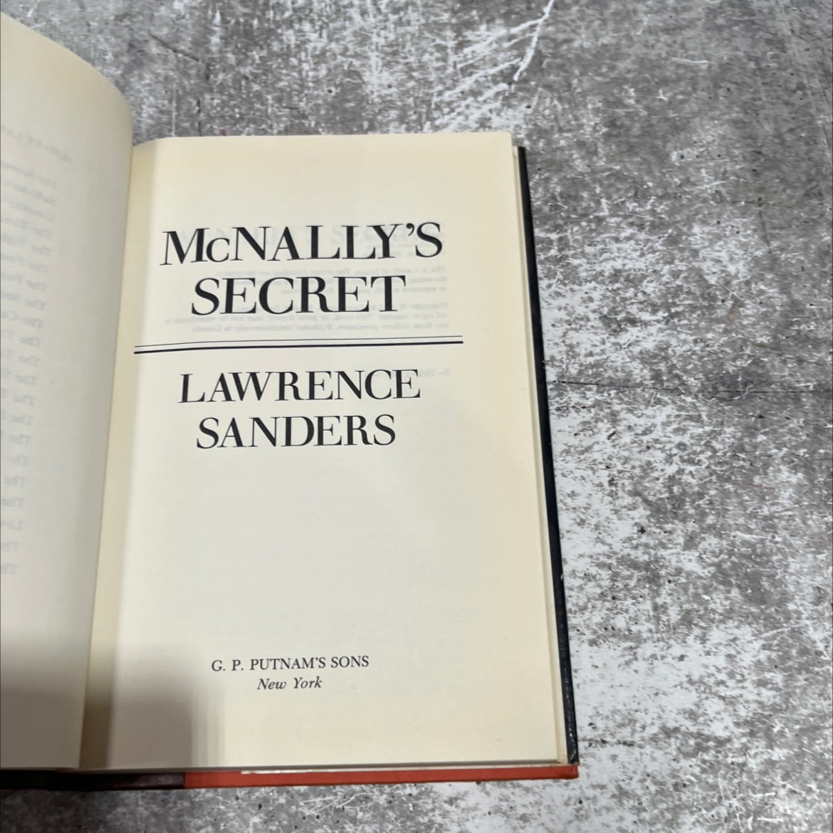 mcnally's secret book, by lawrence sanders, 1992 Hardcover image 2
