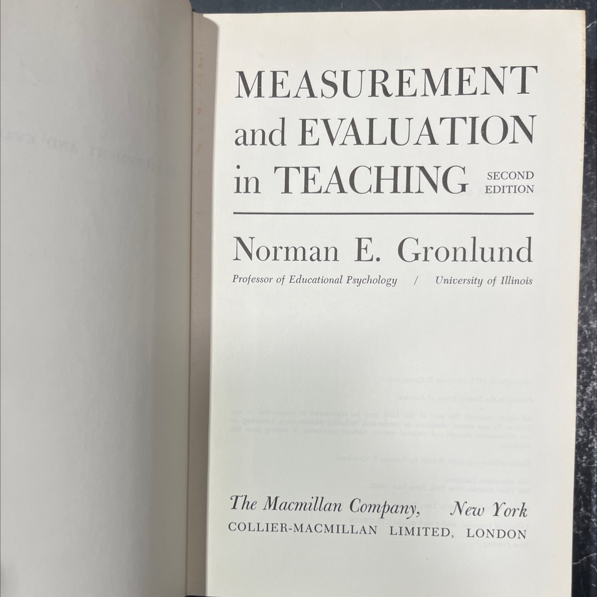 measurement and evaluation in teaching book, by norman e. gronlund, 1971 Hardcover image 2
