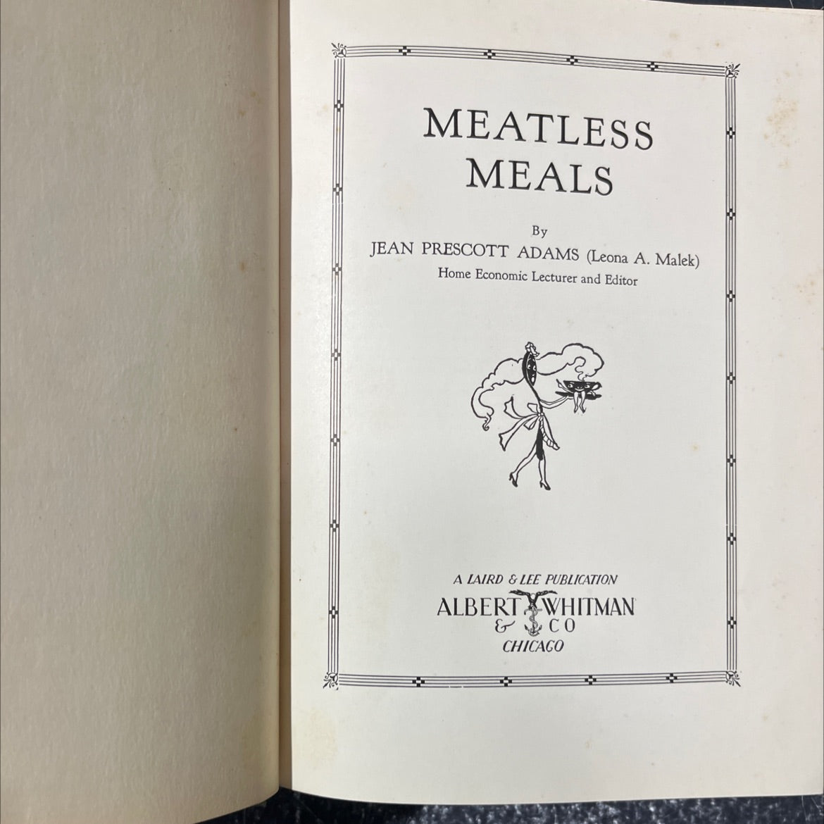 meatless meals book, by jean prescott adams, 1939 Hardcover image 2