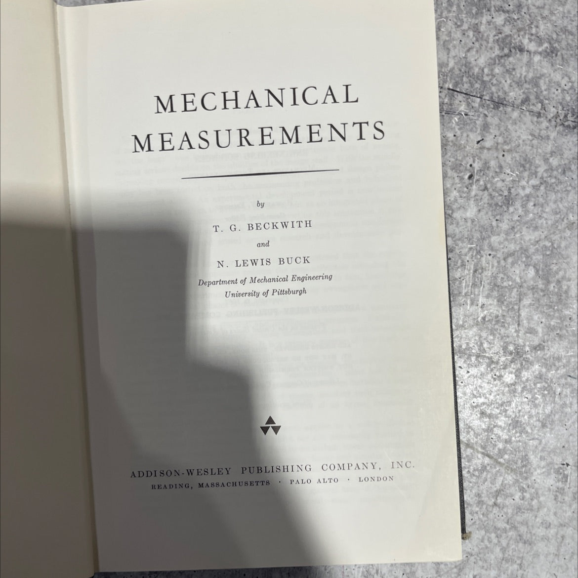 mechanical measurements book, by t. g. beckwith and n. lewis buck, 1964 Hardcover image 2