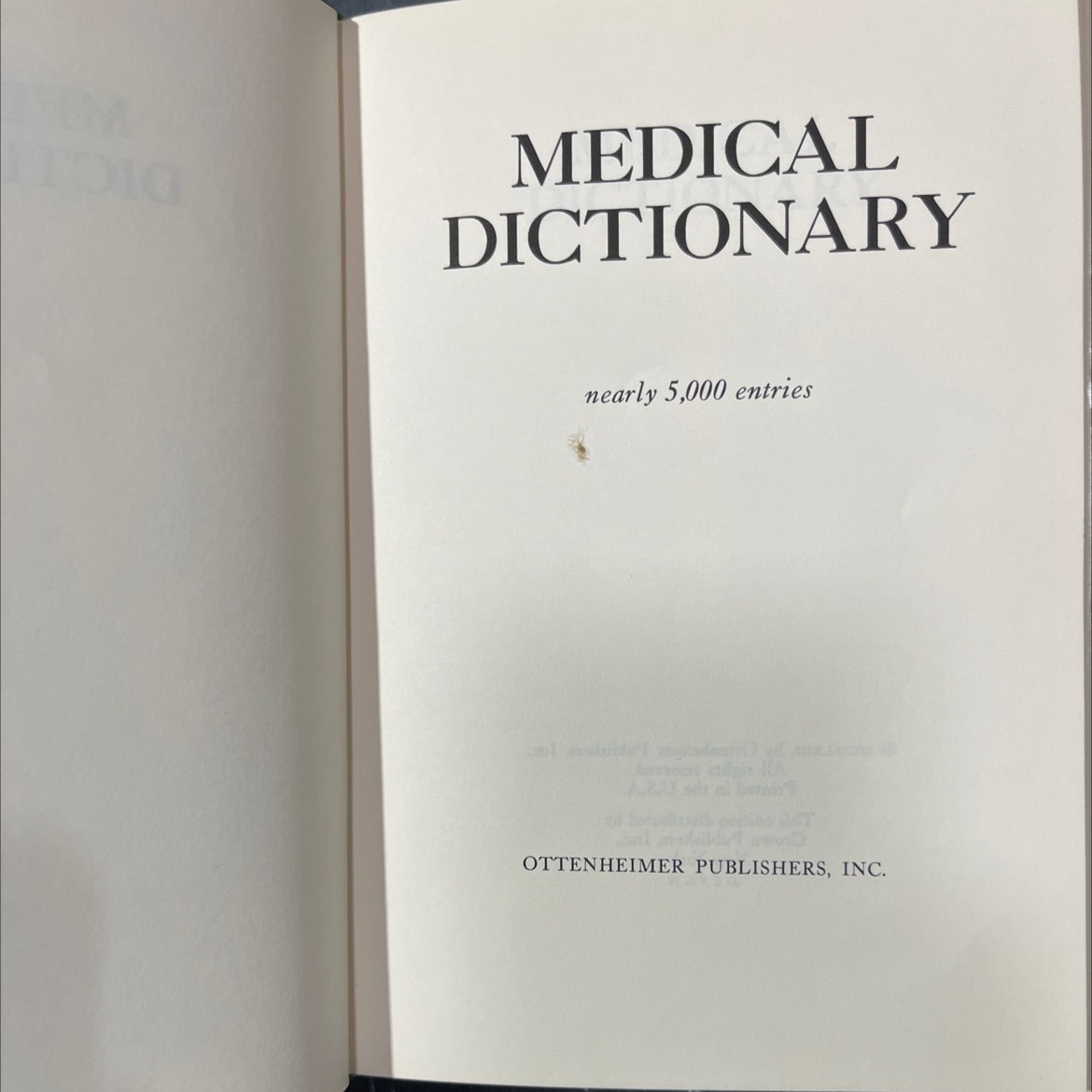 medical dictionary book, by unknown, 1963 Hardcover image 2