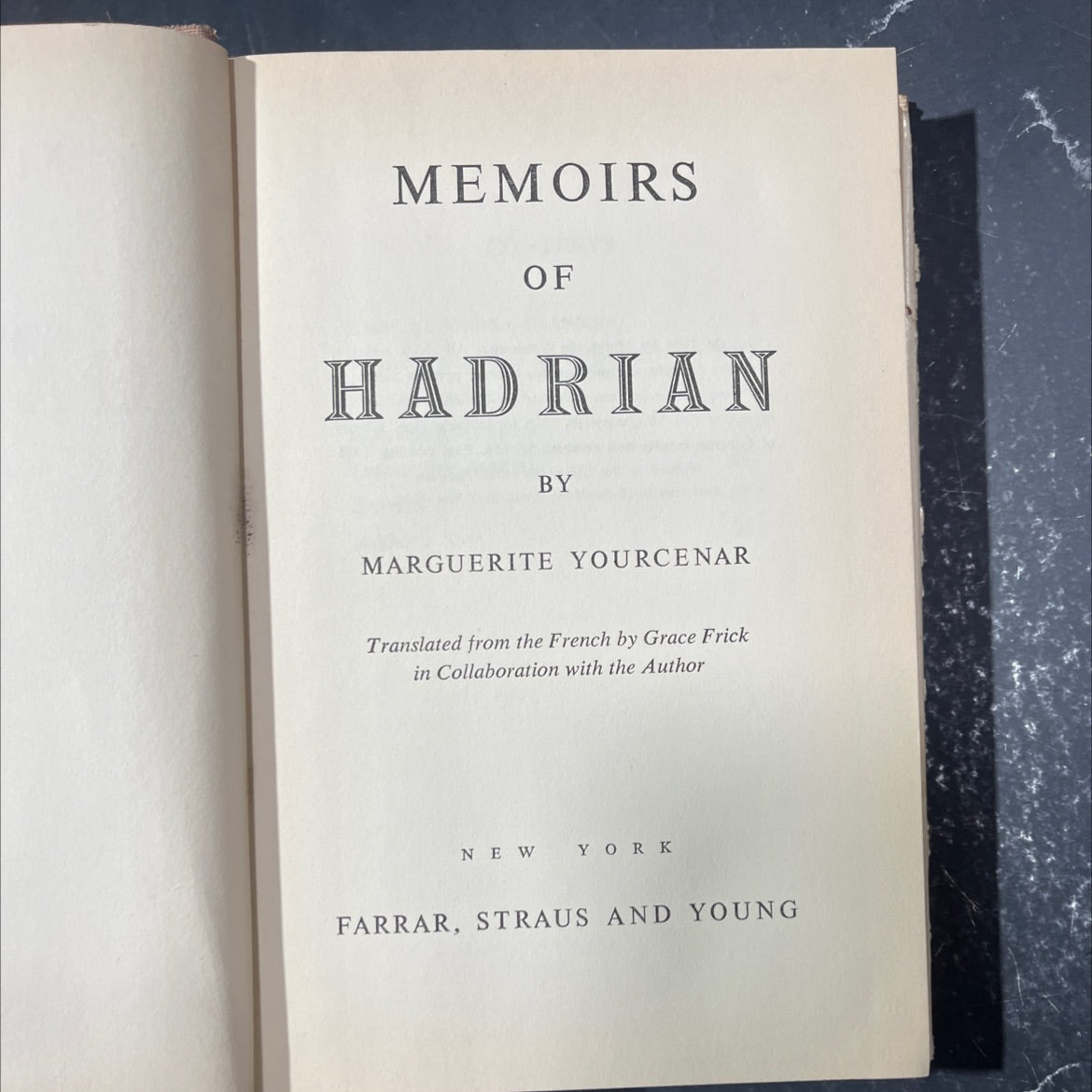 memoirs of hadrian book, by marguerite yourcenar, 1954 Hardcover image 2