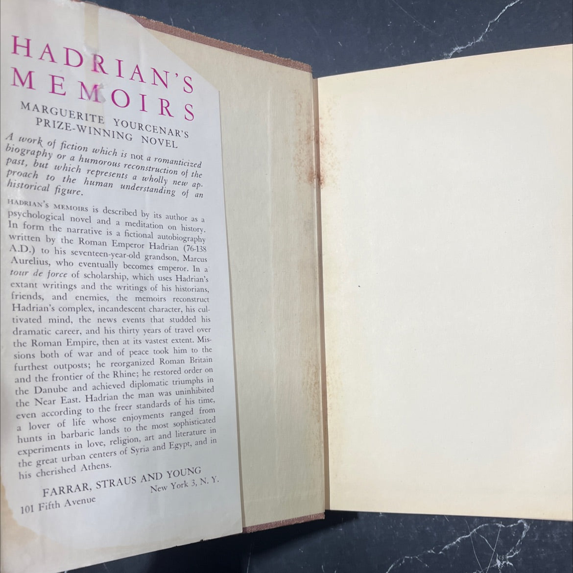 memoirs of hadrian book, by marguerite yourcenar, 1954 Hardcover image 4