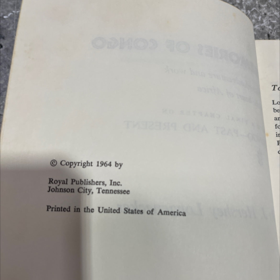 memories of congo book, by j. hershey longenecker, 1964 Hardcover image 3