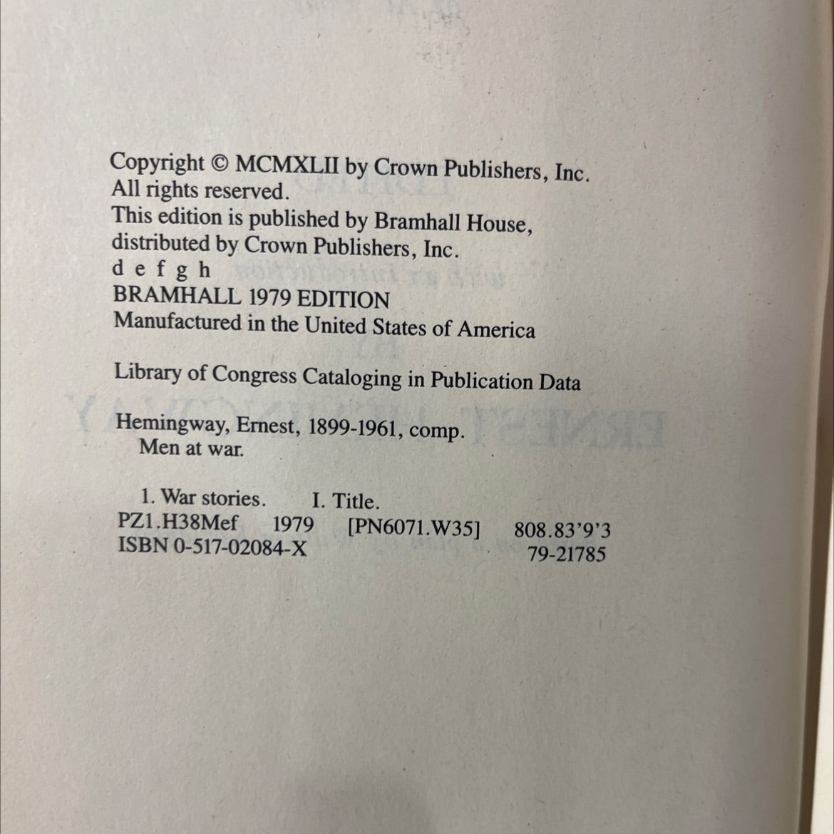 men at war the best war stories of all time book, by ernest hemingway, 1979 Hardcover image 3