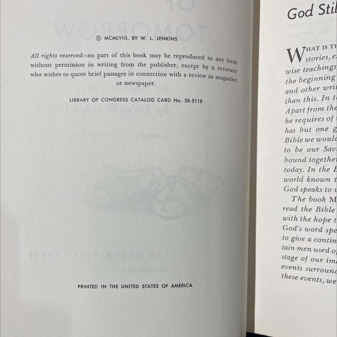 men of tomorrow stories from the bible for youth of today book, by ewald mand, 1958 Hardcover image 3