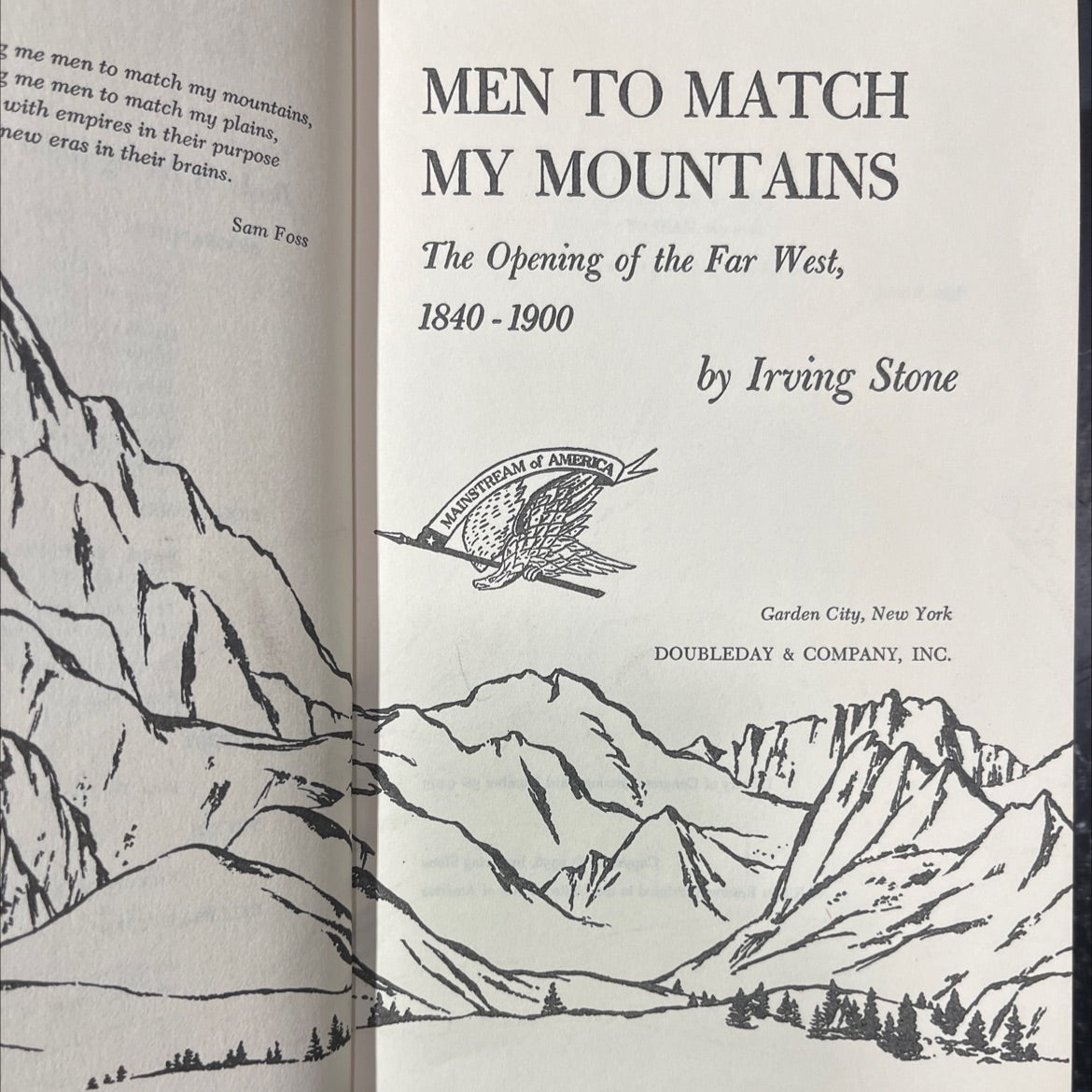 men to match my mountains book, by Irving Stone, 1956 Hardcover image 2