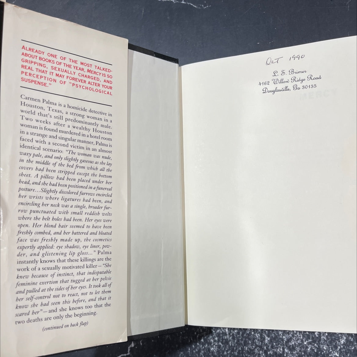 mercy book, by David L. Lindsey, 1990 Hardcover image 4