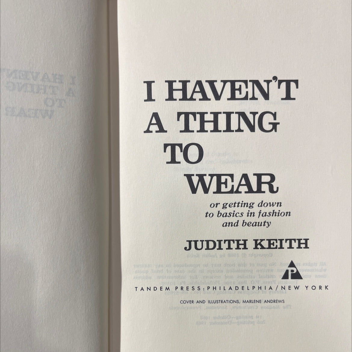 mevahhi omiht a flasew i haven't a thing to wear or getting down to basics in fashion and beauty book, by judith keith, image 2