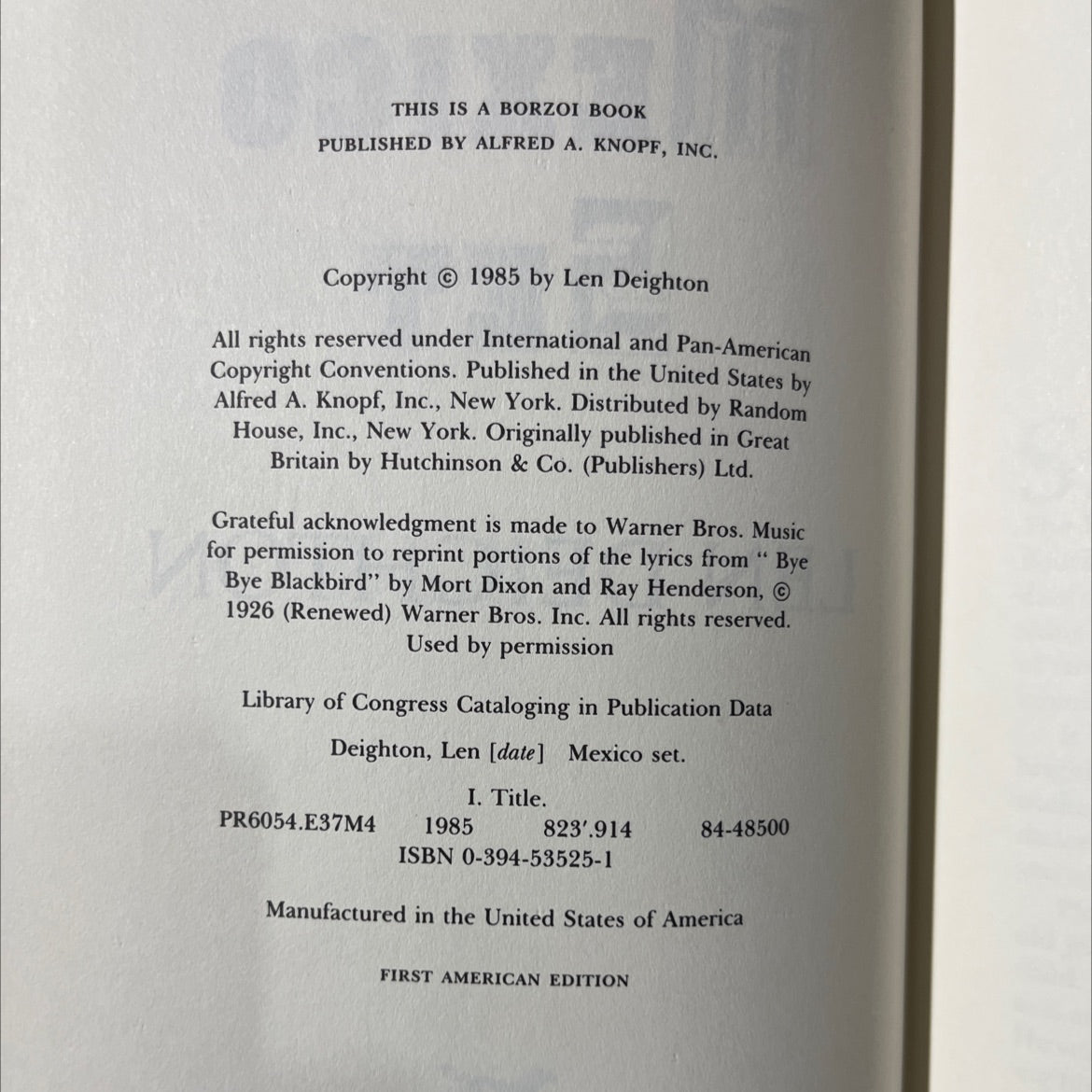 mexico set book, by len deighton, 1985 Hardcover image 3